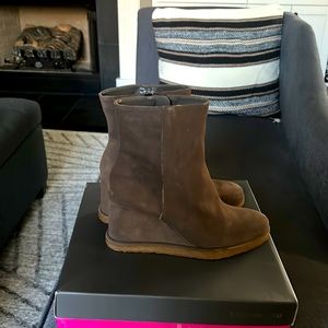 Suede wedge booties
